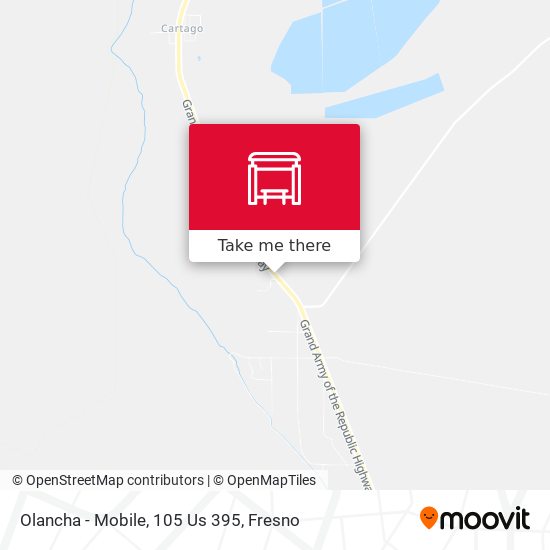 Mapa de Olancha - Mobile, 105 Us 395