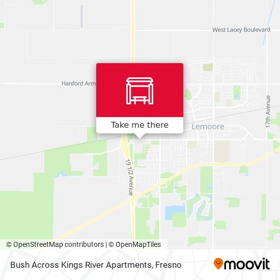 Mapa de Bush Across  Kings River Apartments