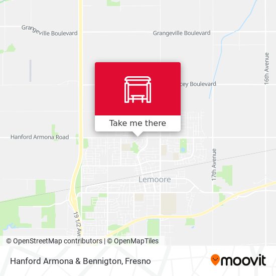 Hanford Armona & Bennigton map