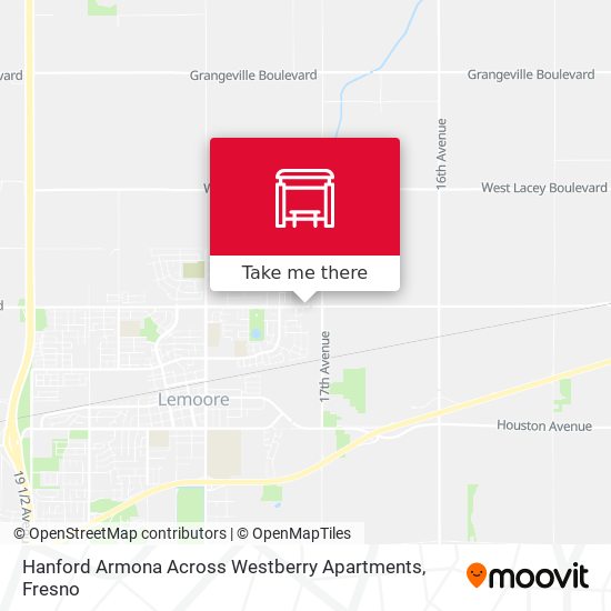 Mapa de Hanford Armona Across Westberry Apartments