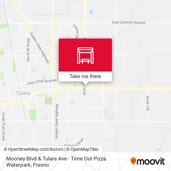 Mapa de Mooney Blvd & Tulare Ave - Time Out Pizza Waterpark