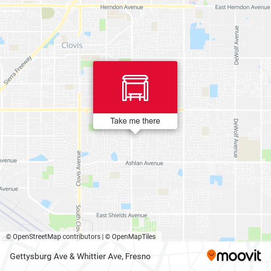 Gettysburg Ave & Whittier Ave map