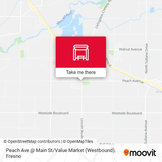 Mapa de Peach Ave @ Main St / Value Market (Westbound)