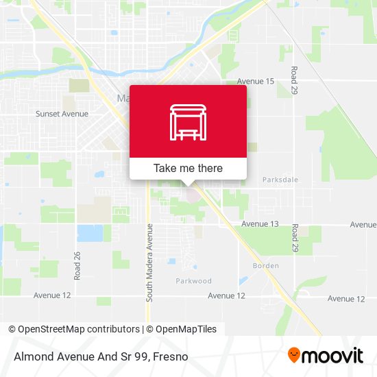 Almond Avenue And Sr 99 map