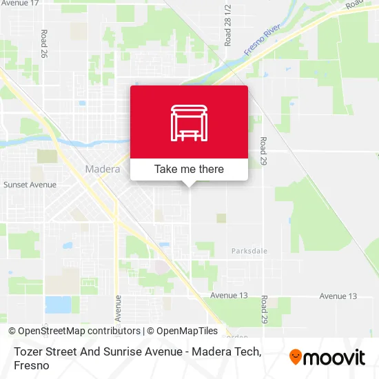 Mapa de Tozer Street And Sunrise Avenue - Madera Tech