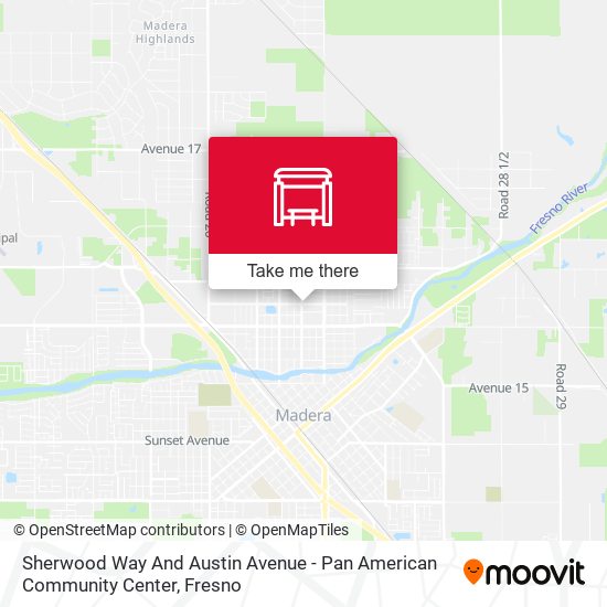 Sherwood Way And Austin Avenue - Pan American Community Center map