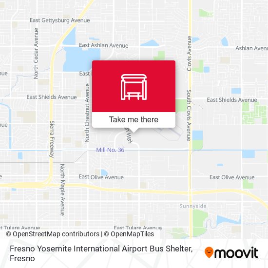 Fresno Yosemite International Airport Bus Shelter map