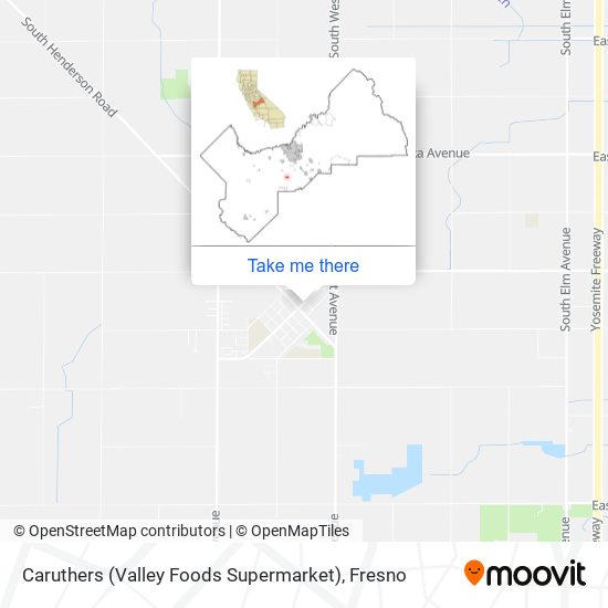 Mapa de Caruthers (Valley Foods Supermarket)