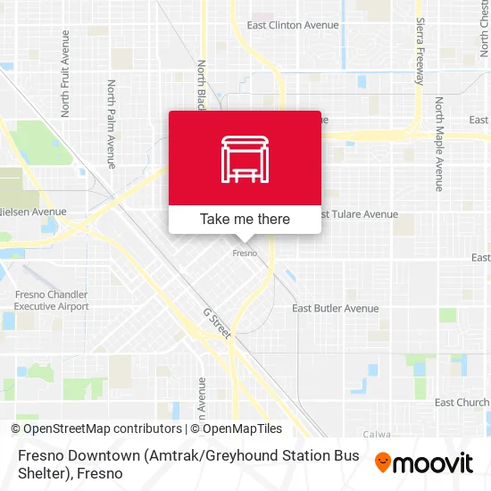 Mapa de Fresno Downtown (Amtrak / Greyhound Station Bus Shelter)
