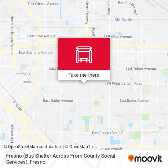 Fresno (Bus Shelter Across From County Social Services) map