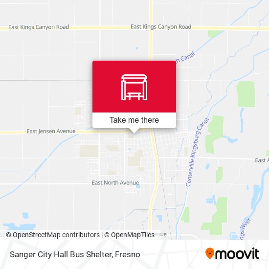 Sanger City Hall Bus Shelter map