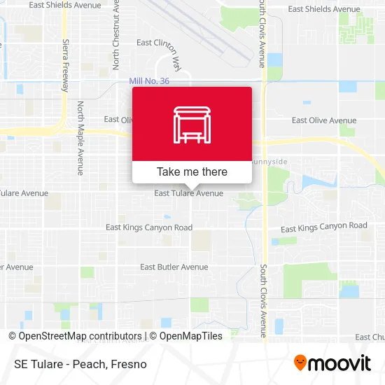 Mapa de SE Tulare - Peach