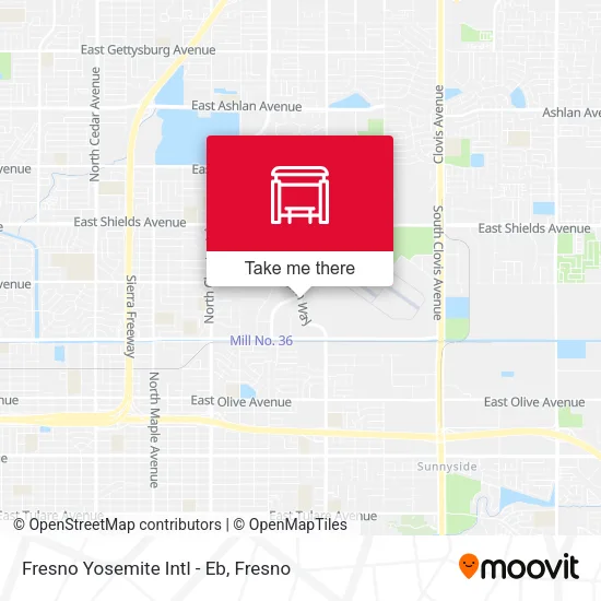 Mapa de Fresno Yosemite Intl - Eb