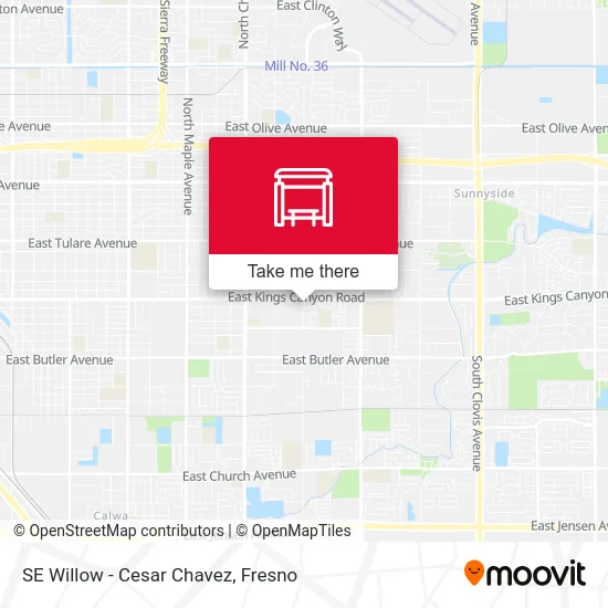SE Willow - Cesar Chavez map