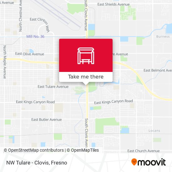 NW Tulare - Clovis map