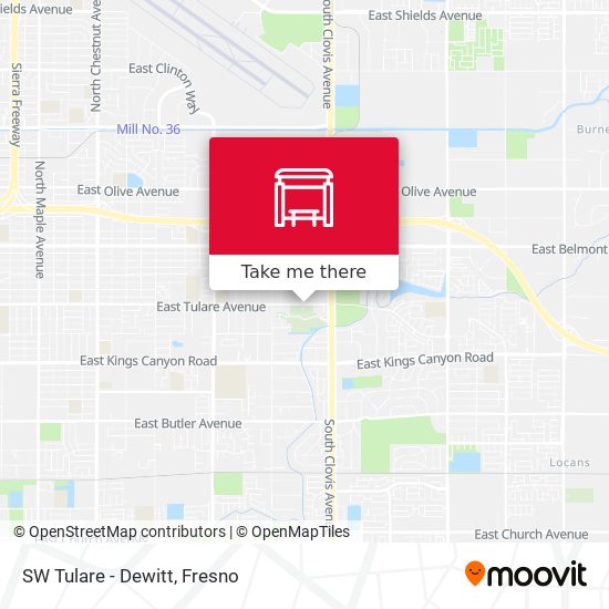 Mapa de SW Tulare - Dewitt