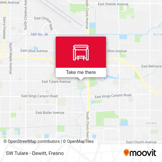 Mapa de SW Tulare - Dewitt
