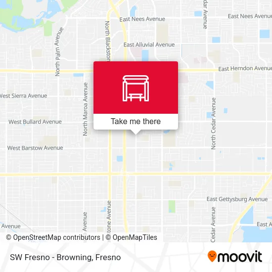 Mapa de SW Fresno - Browning