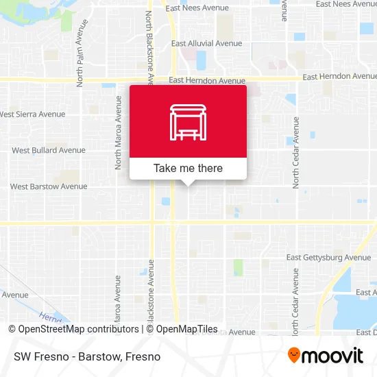 SW Fresno - Barstow map
