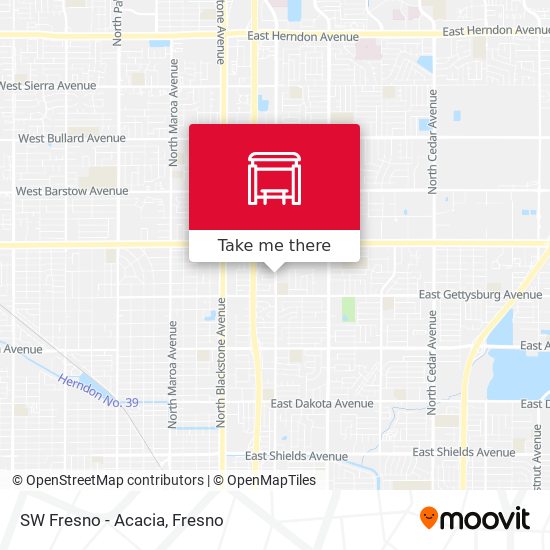 Mapa de SW Fresno - Acacia