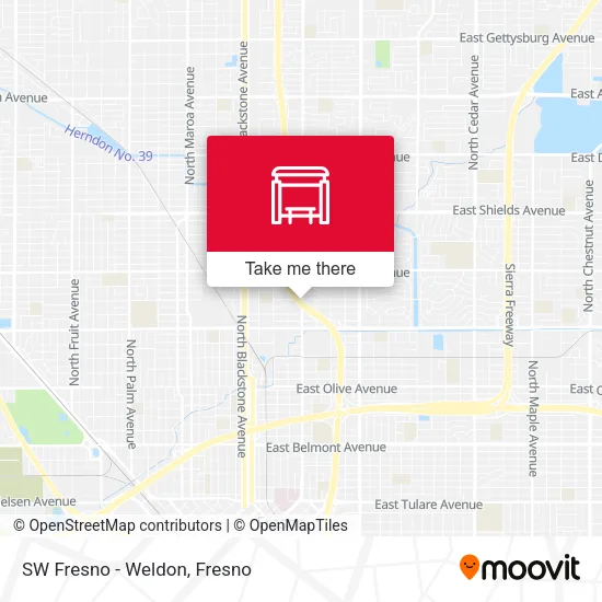 Mapa de SW Fresno - Weldon