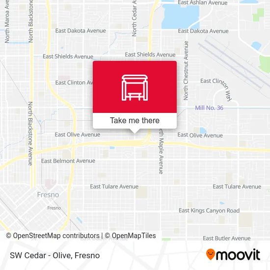 SW Cedar - Olive map