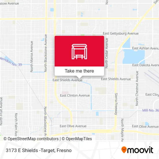 Mapa de 3173 E Shields -Target
