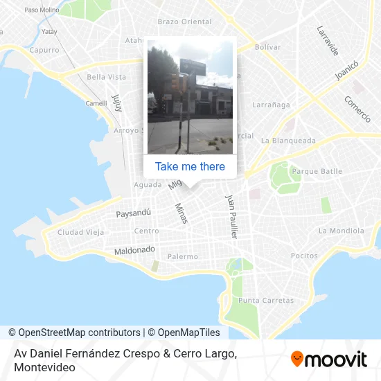 Av Daniel Fernández Crespo & Cerro Largo map