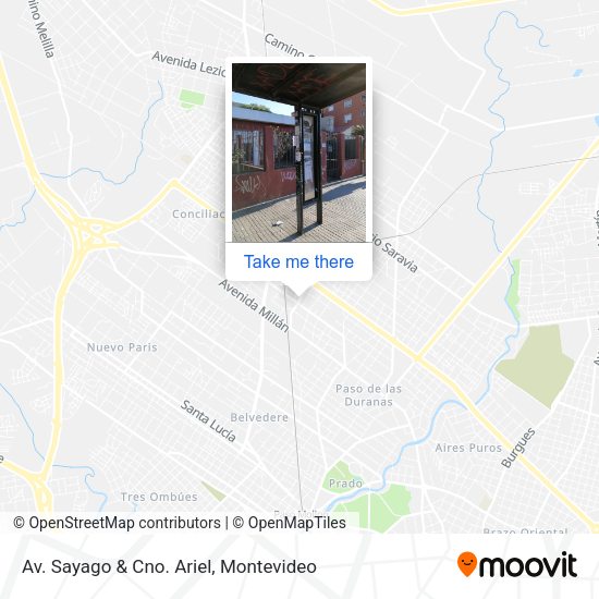 Av. Sayago & Cno. Ariel map