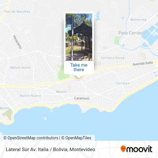 Lateral Sur Av. Italia / Bolivia map