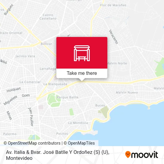 Mapa de Av. Italia & Bvar. José Batlle Y Ordoñez (S) (U)