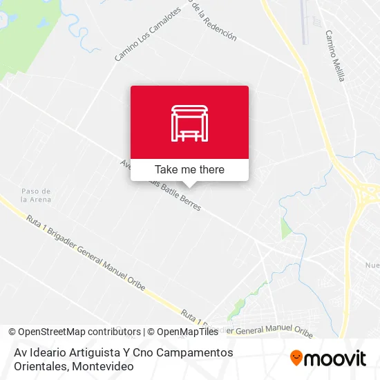 Av Ideario Artiguista Y Cno Campamentos Orientales map