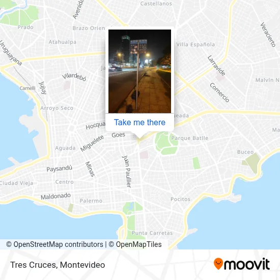 Tres Cruces map