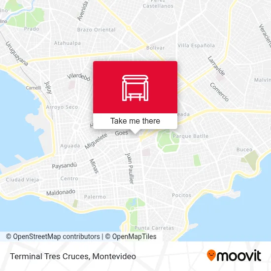 Terminal Tres Cruces map