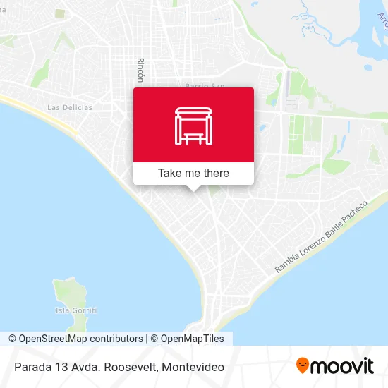 Parada 13 Avda. Roosevelt map