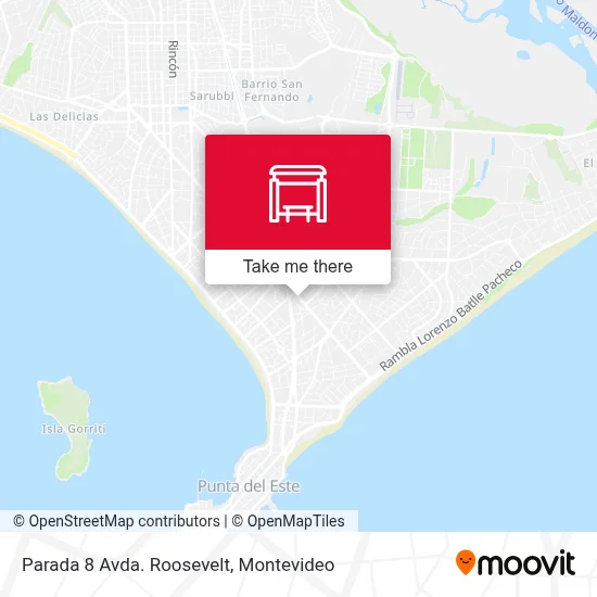 Parada 8 Avda. Roosevelt map