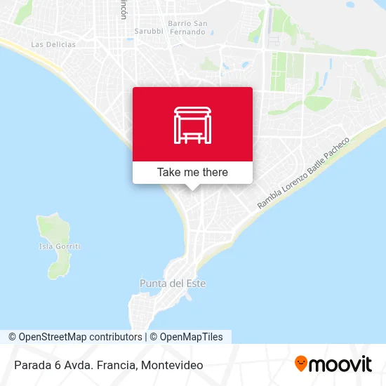 Parada 6 Avda. Francia map