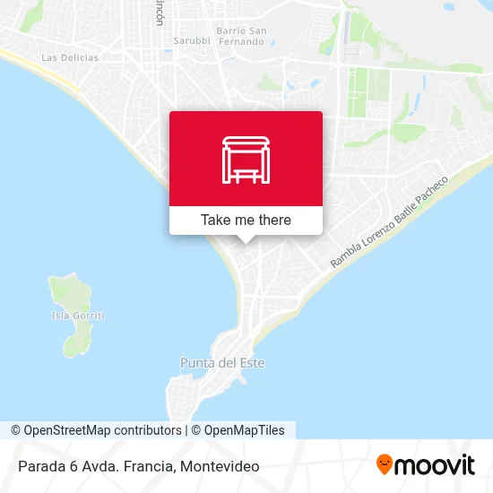 Parada 6 Avda. Francia map