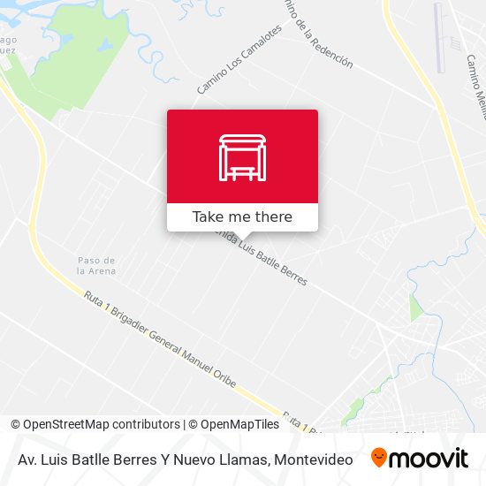 Av. Luis Batlle Berres Y Nuevo Llamas map