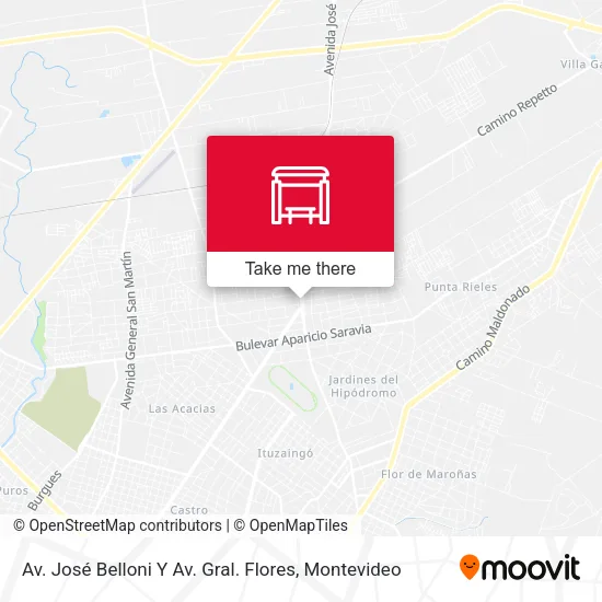 Mapa de Av. José Belloni Y Av. Gral. Flores