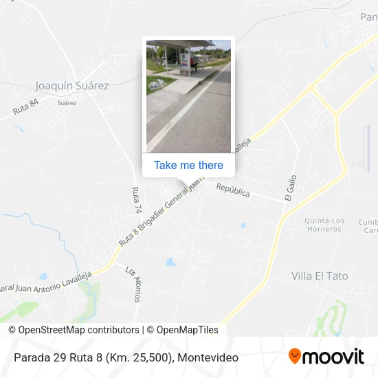 Mapa de Parada 29 Ruta 8 (Km. 25,500)