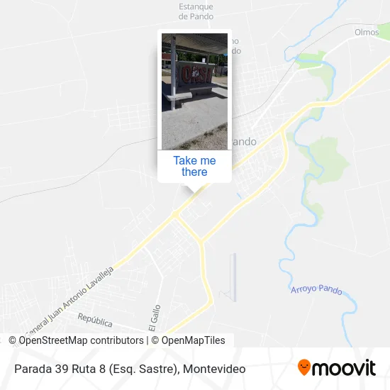 Mapa de Parada 39 Ruta 8 (Esq. Sastre)