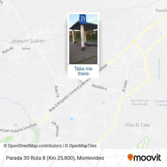 Mapa de Parada 30 Ruta 8 (Km 25,800)