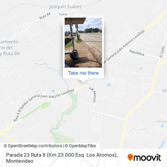 Mapa de Parada 23 Ruta 8 (Km 23.000 Esq. Los Aromos)