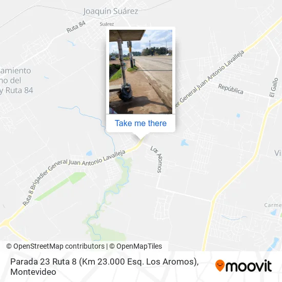 Parada 23 Ruta 8 (Km 23.000 Esq. Los Aromos) map