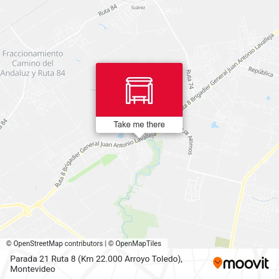 Mapa de Parada 21 Ruta 8 (Km 22.000 Arroyo Toledo)