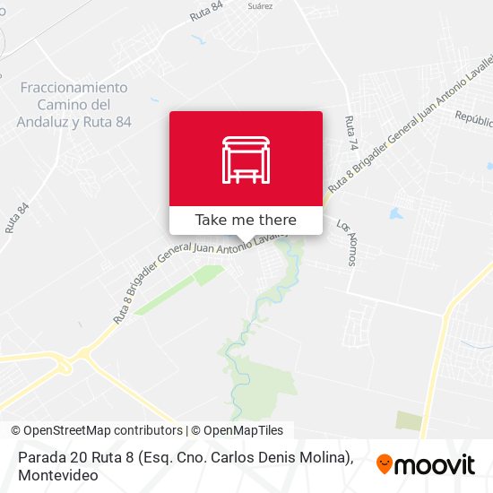 Parada 20 Ruta 8 (Esq. Cno. Carlos Denis Molina) map