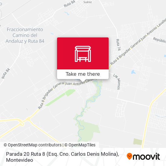 Mapa de Parada 20 Ruta 8 (Esq. Cno. Carlos Denis Molina)