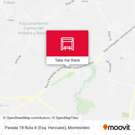Mapa de Parada 18 Ruta 8 (Esq. Hercules)