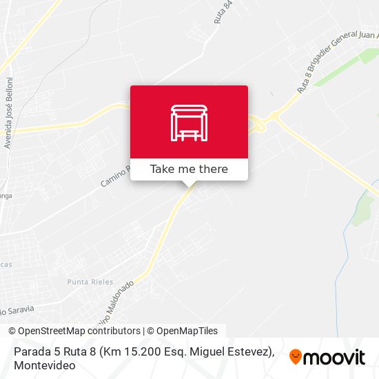 Parada 5 Ruta 8 (Km 15.200 Esq. Miguel Estevez) map